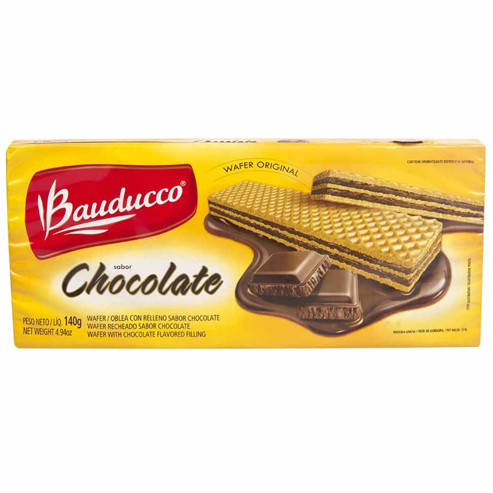 Wafer BAUDUCCO Relleno de Chocolate Paquete 140g