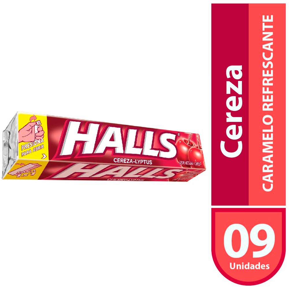 Caramelos HALLS Cereza Paquete 9un
