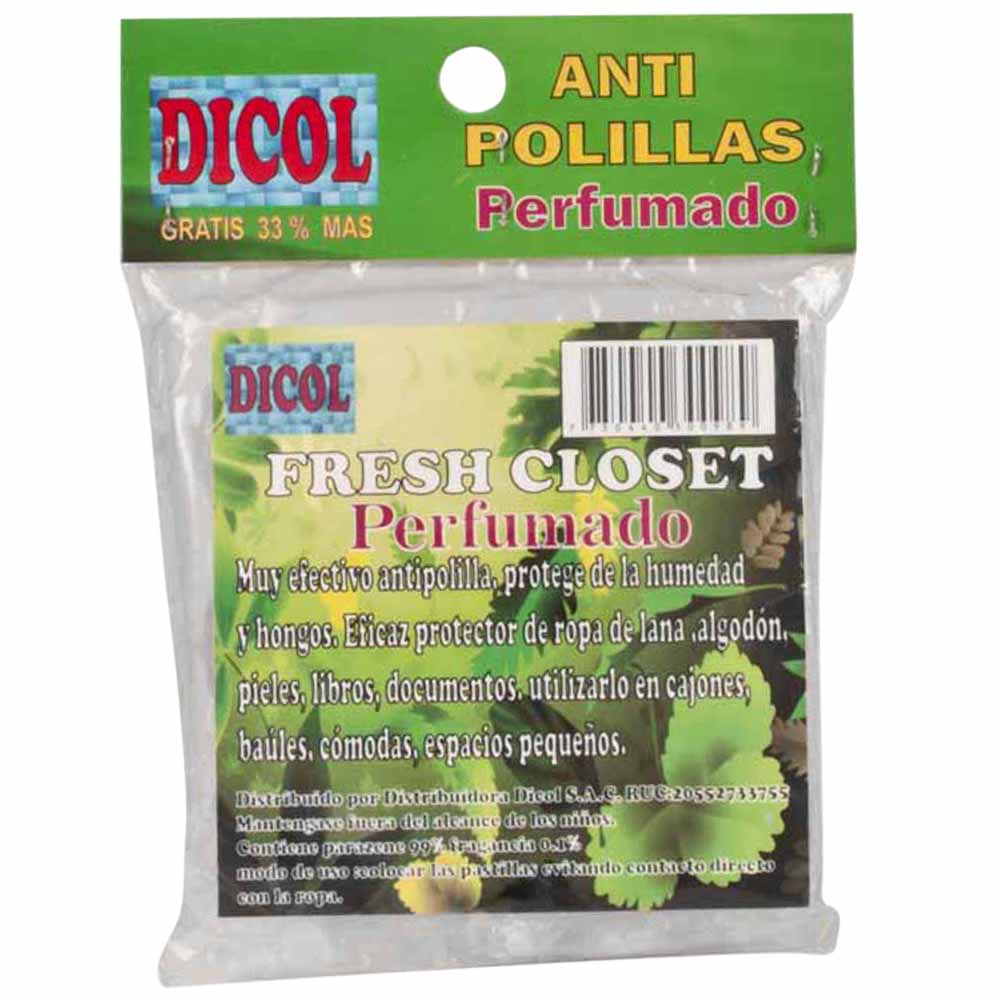 Insecticida DICOL Antipolilla Pastilla Aromatizadora Bolsa 60g