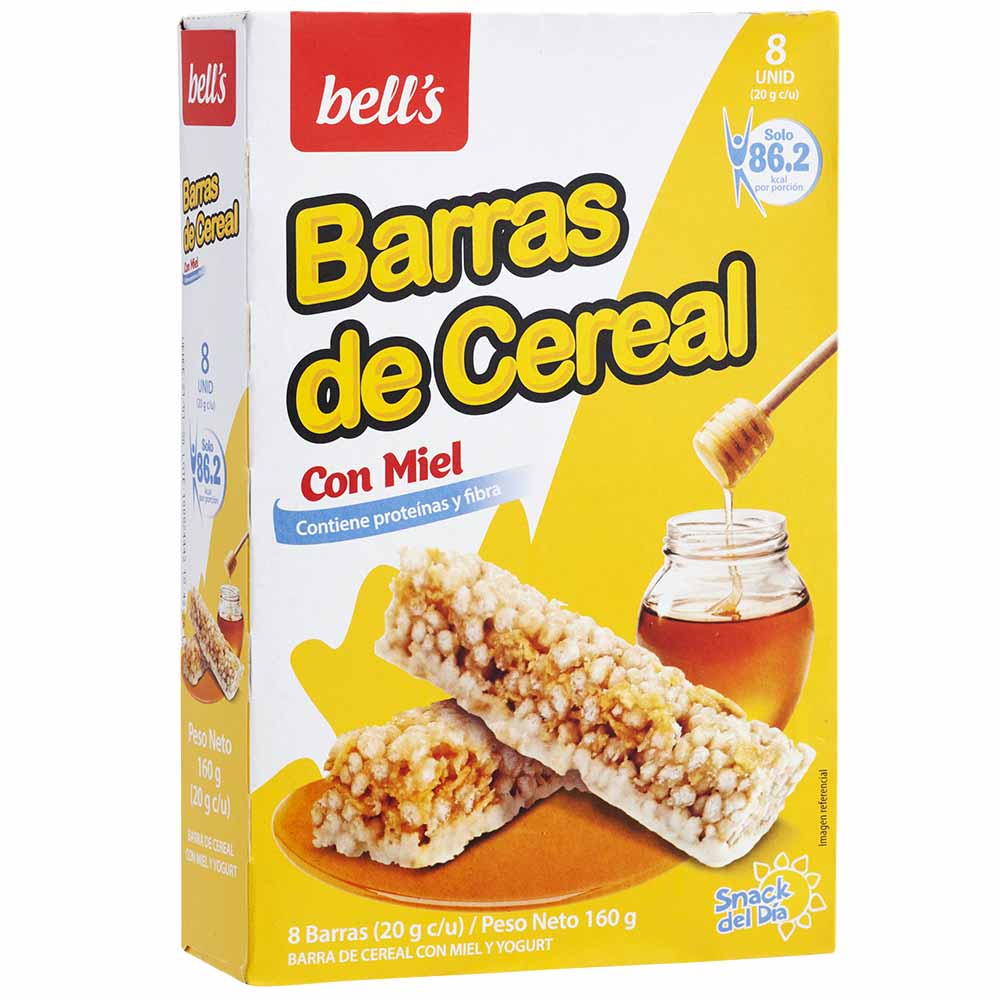 Cereal en Barra BELL'S Miel y Yogurt Caja 8un