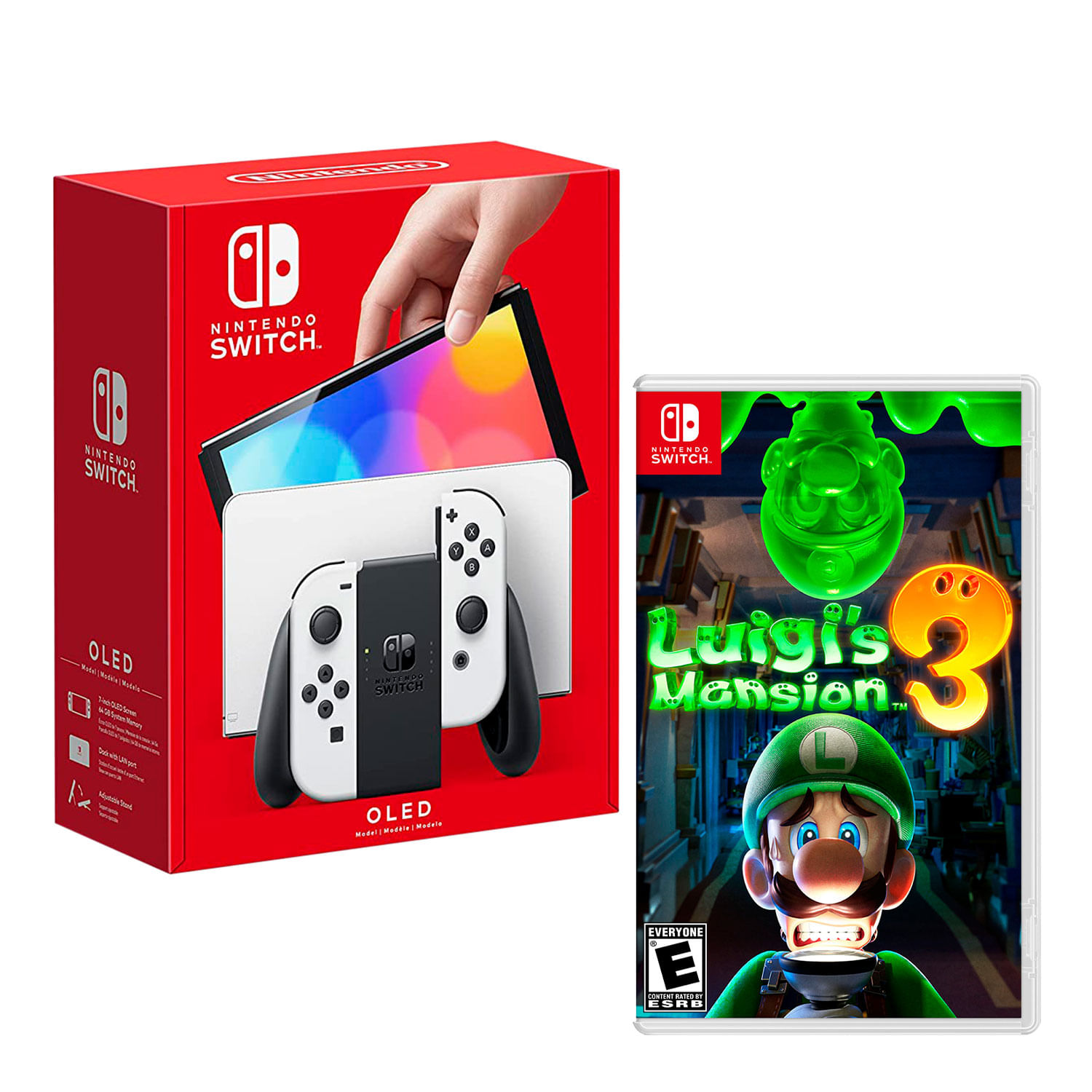 Consola Nintendo Switch Modelo Oled Blanco + Luigis Mansion 3