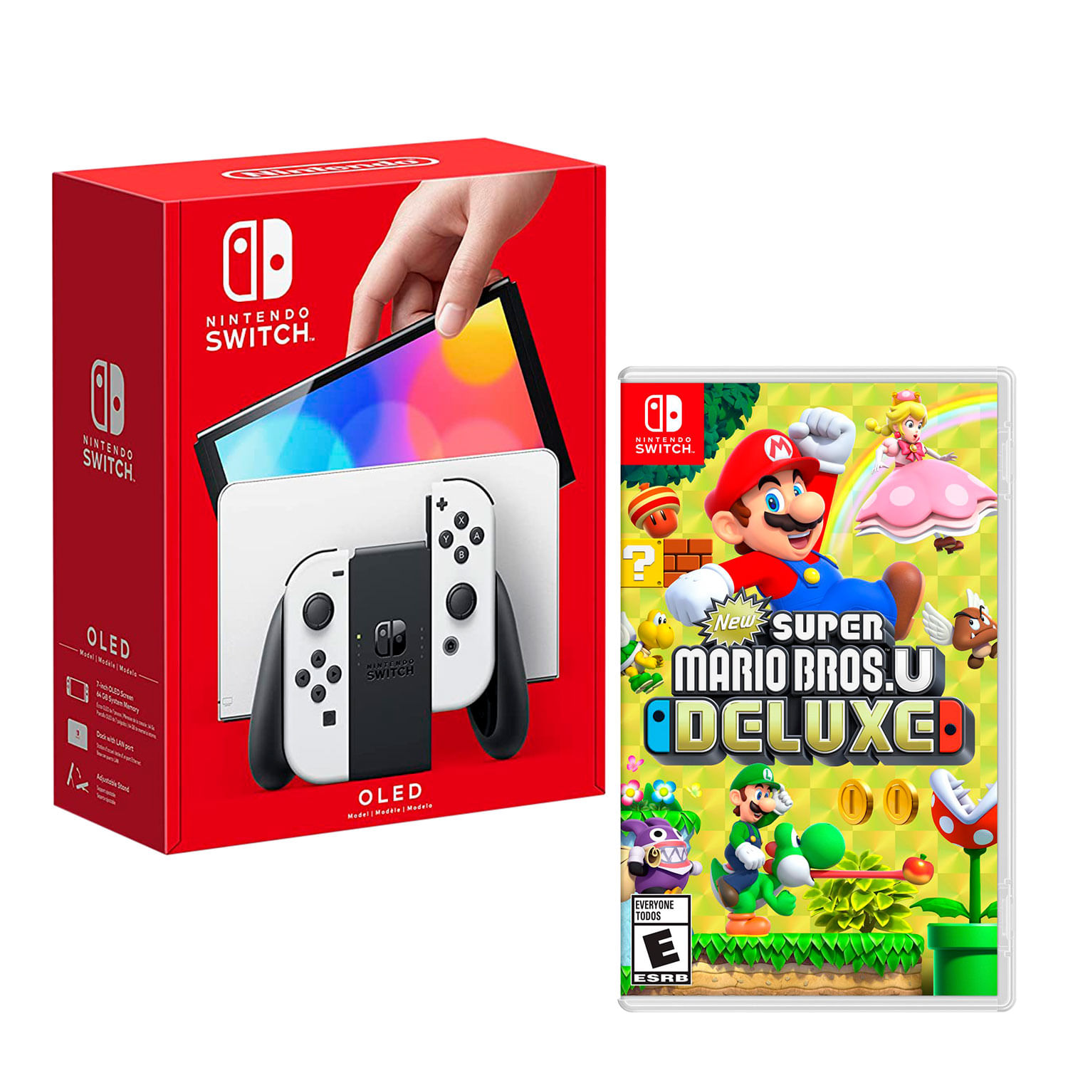 Consola Nintendo Switch Modelo Oled Blanco + New Super Mario Bros U