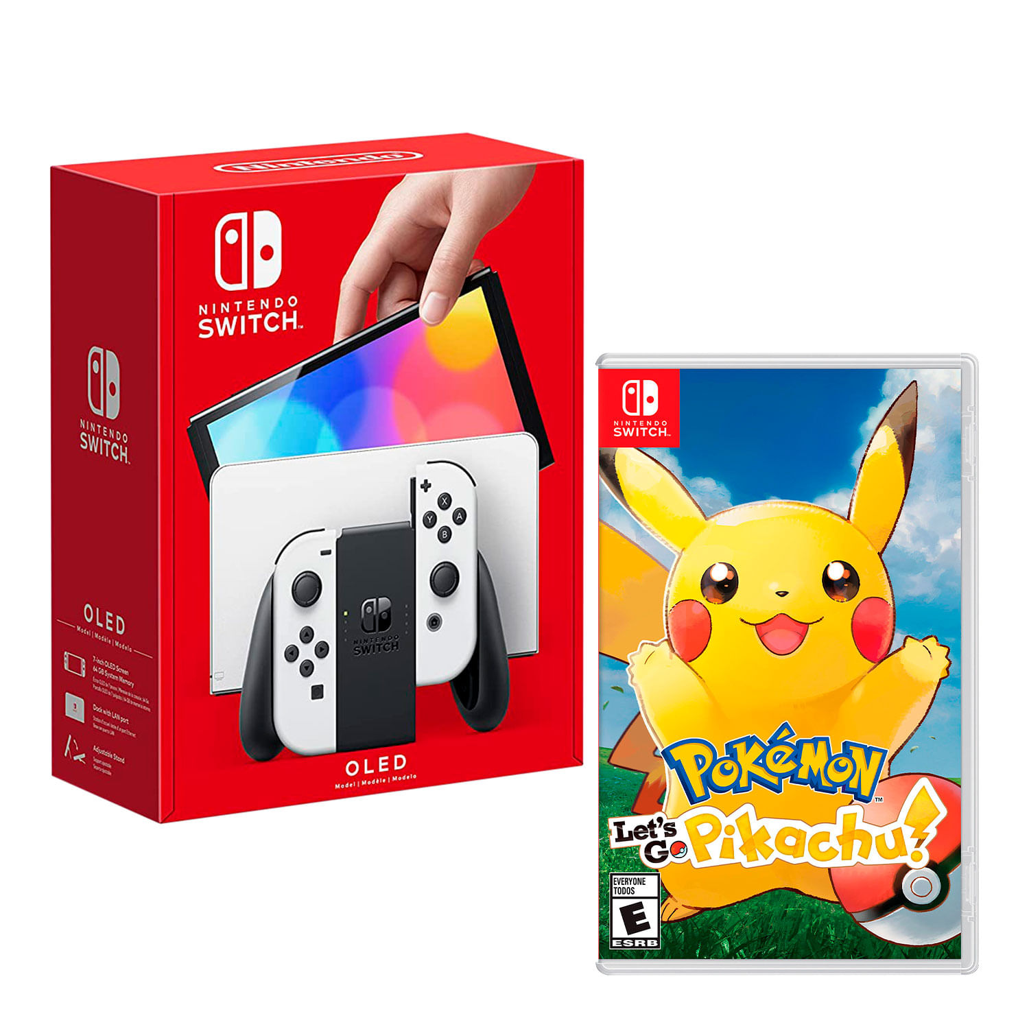 Consola Nintendo Switch Modelo Oled Blanco + Pokemon Lets Go Pikachu