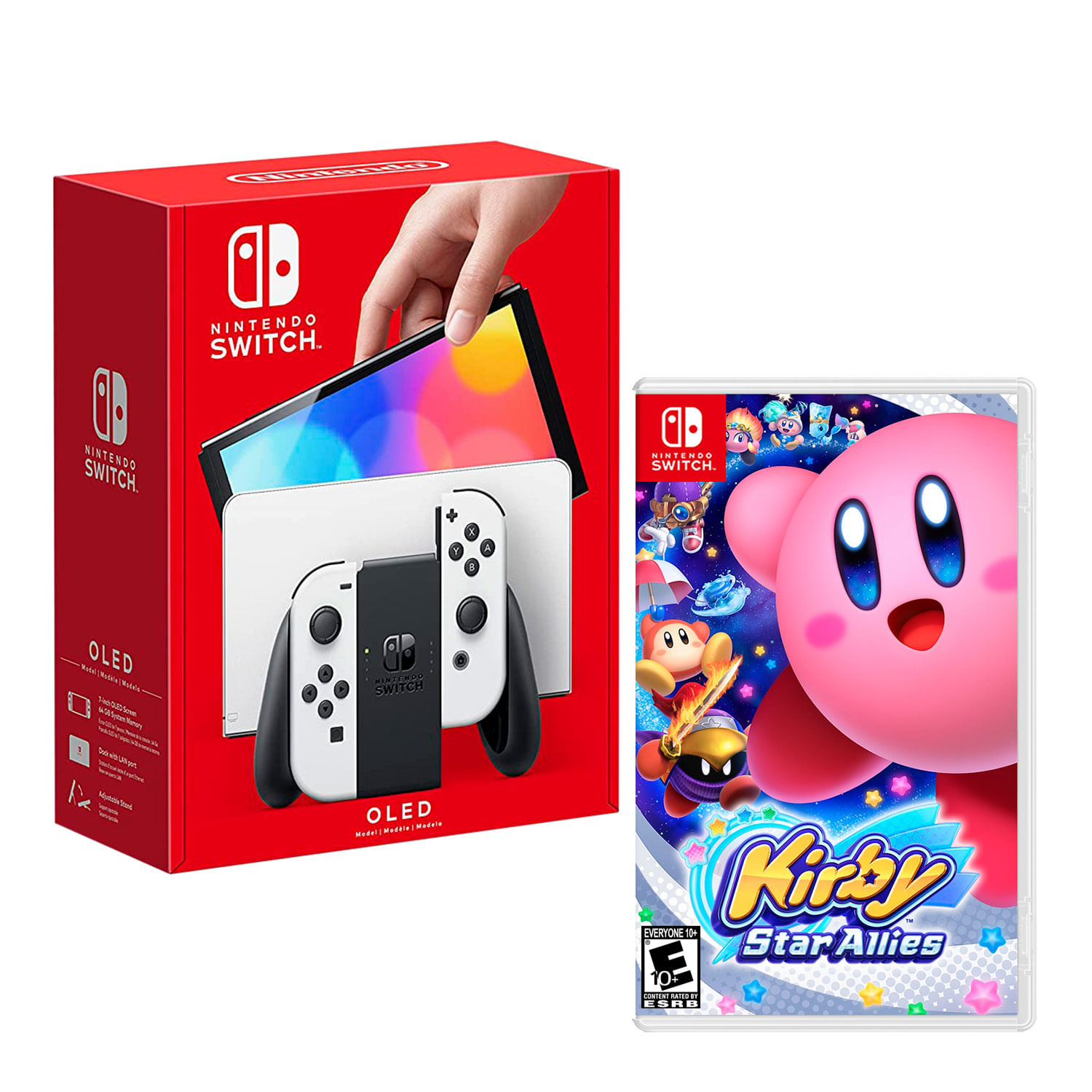 Consola Nintendo Switch Modelo Oled Blanco + Kirby Star Allies