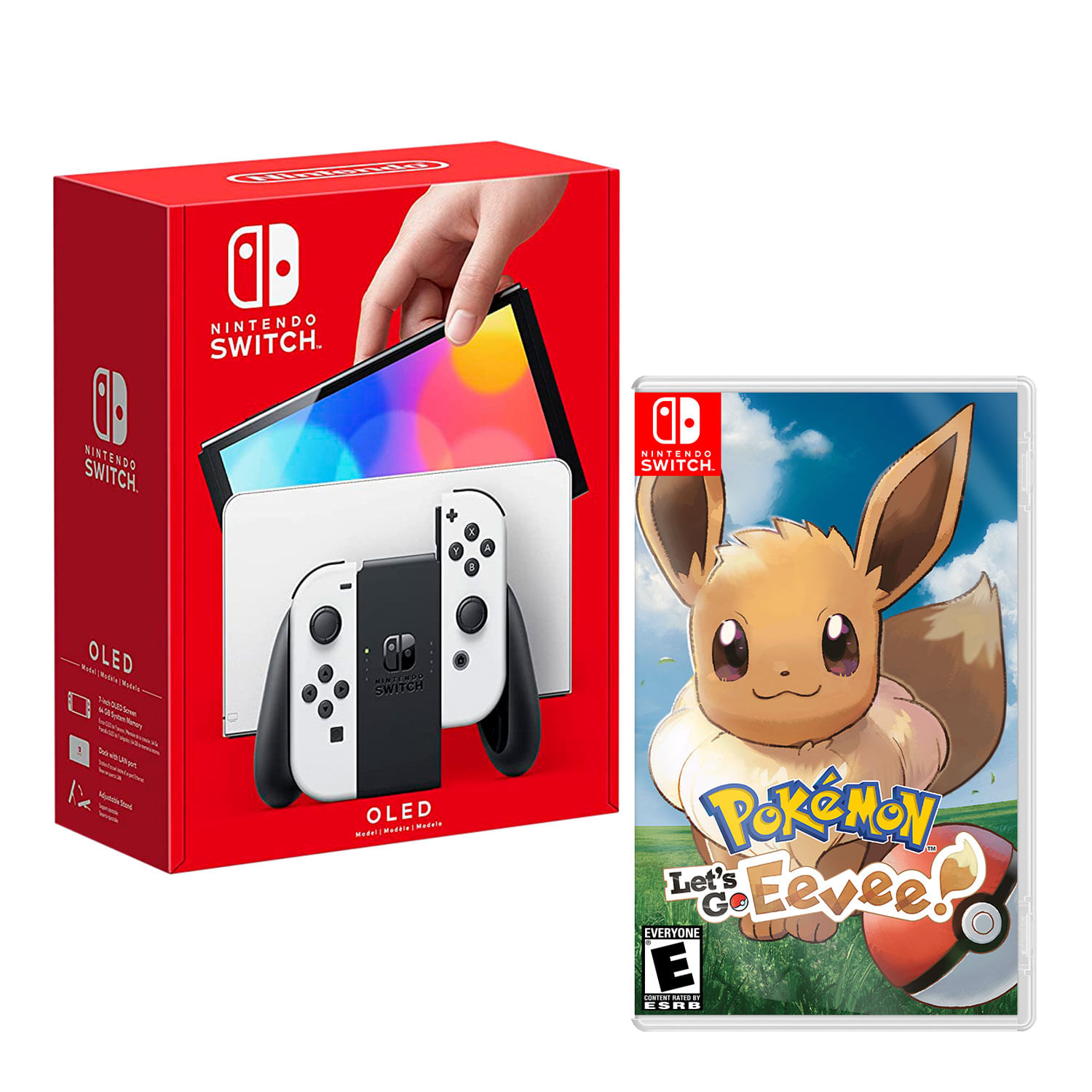 Consola Nintendo Switch Modelo Oled Blanco + Pokemon Lets Go Eevee