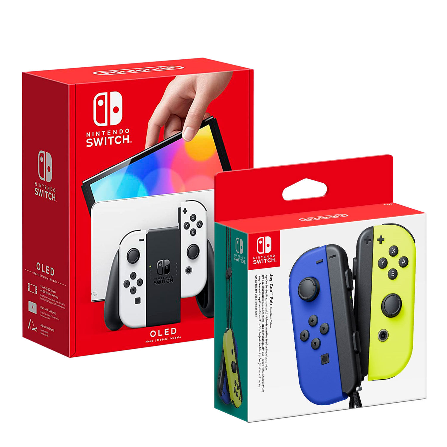 Consola Nintendo Switch Modelo Oled Blanco + Joy Con Azul Amarillo