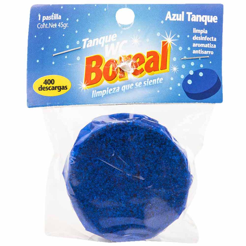 Desinfectante de Baño BOREAL Pastilla Tanque Azul Bolsa 45g