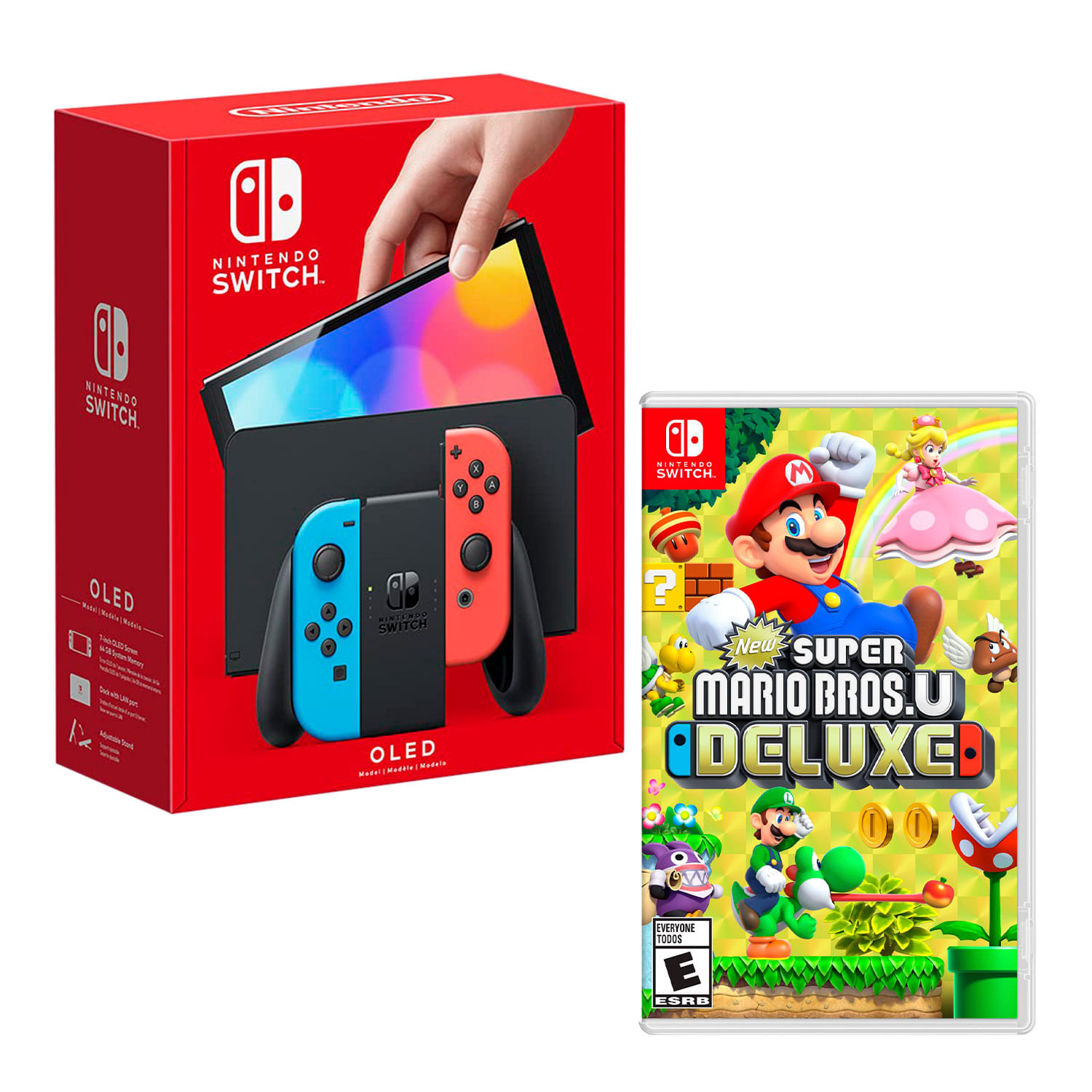 Consola Nintendo Switch Modelo Oled Neon + New Super Mario Bros U