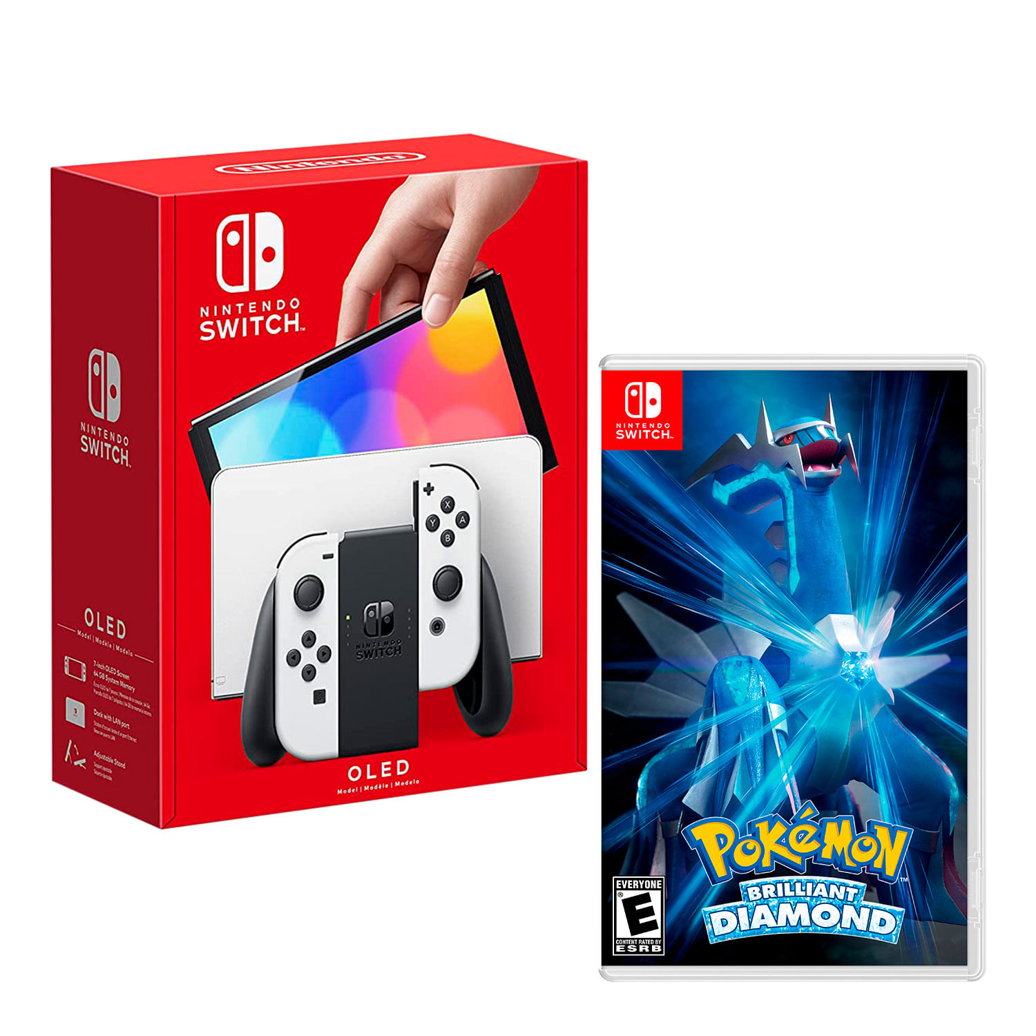 Consola Nintendo Switch Modelo Oled Blanco + Pokemon Brilliant Diamond