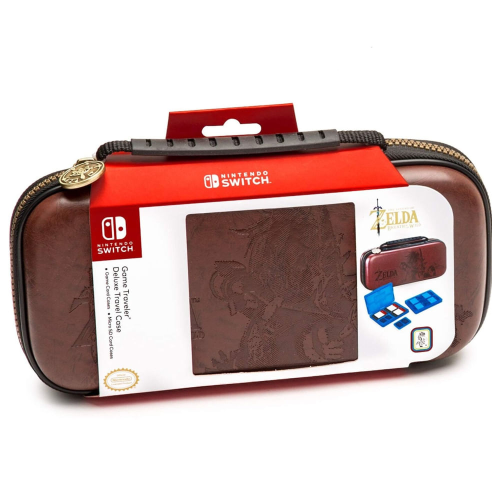 Nintendo Switch Game Traveler Deluxe Travel Case Zelda Breath Marrón