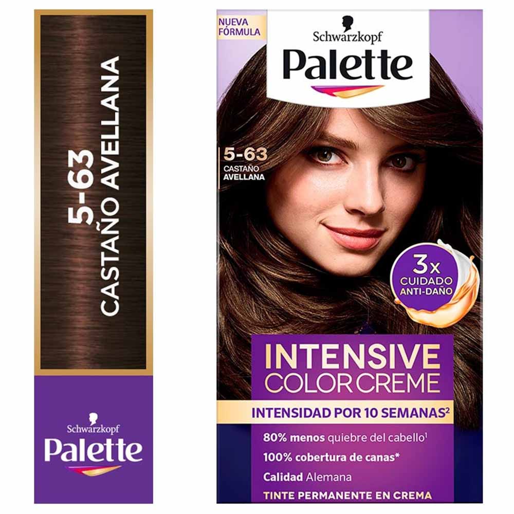 Tinte para Cabello PALETTE Color Creme Castaño Avellana 5-63 Caja 1un