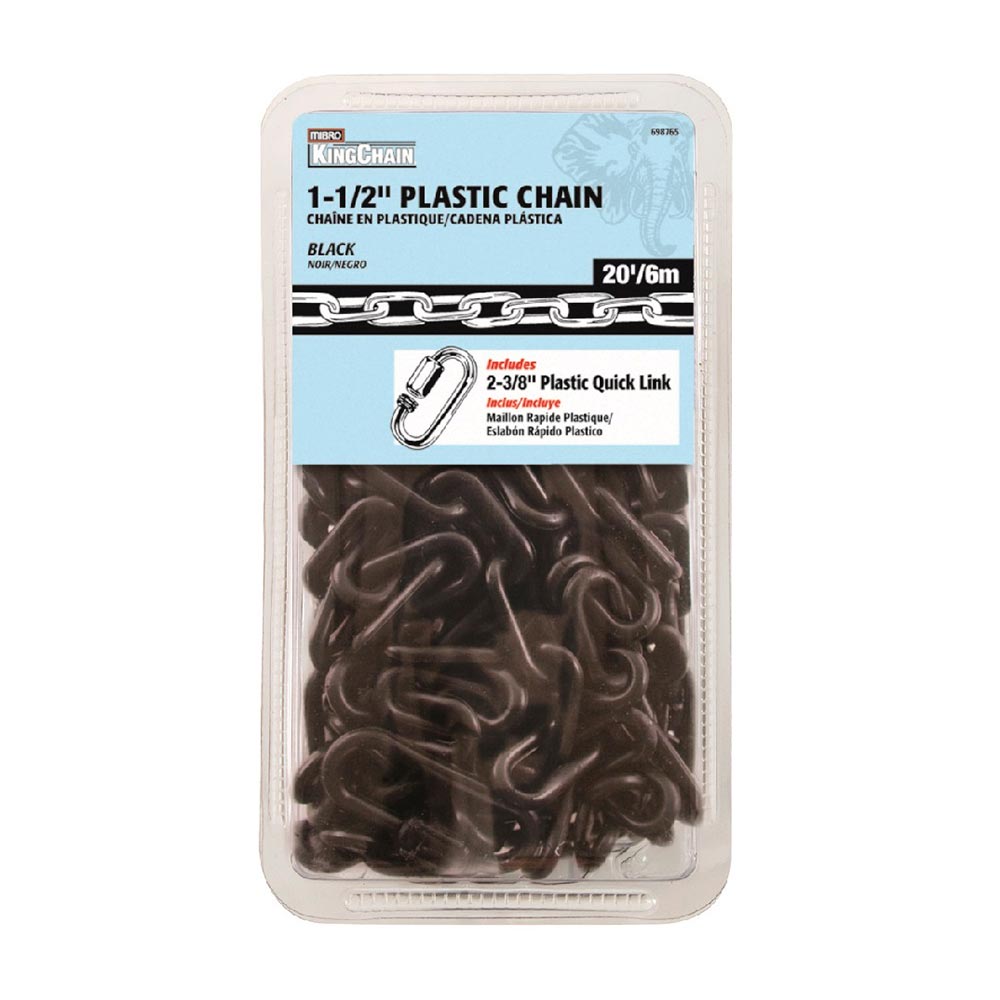 Cadena de plástico 2mm Negra Blister 6m