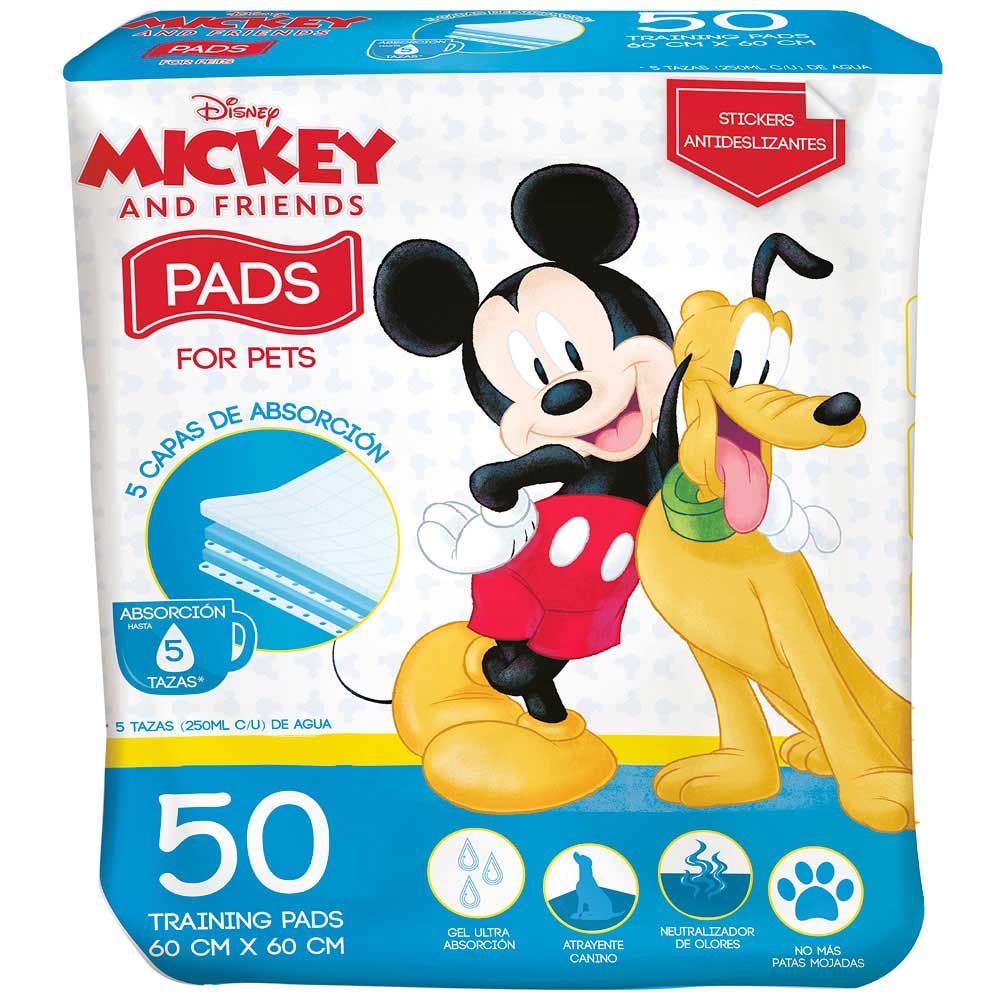 Pads para Mascotas DISNEY Mickey and Friends Clásico Paquete 50un