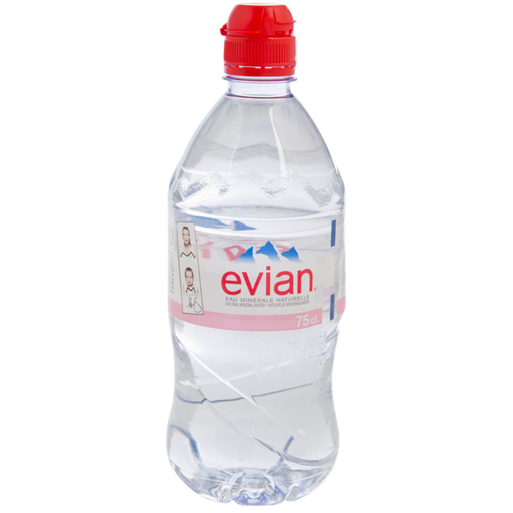 Agua Mineral EVIAN sin Gas Botella con Tapa Sport 750ml