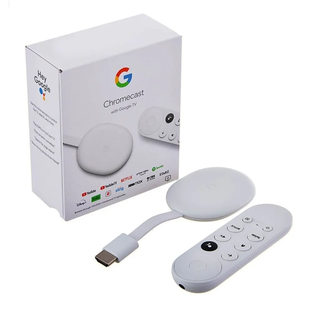 Chromecast Google TV 2021 Blanco 4K HDR Convertidor a Smart Tv