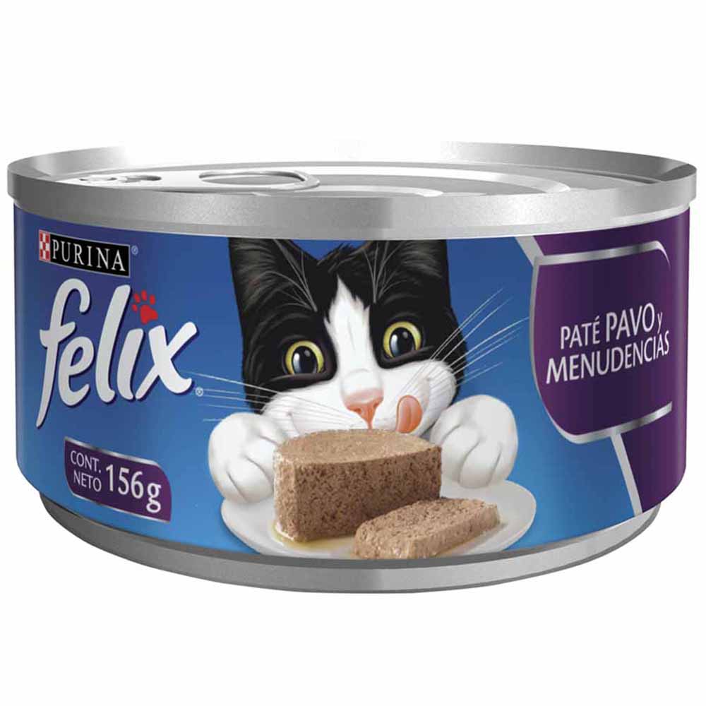 Comida para Gatos FELIX Paté de Pavo y Menudencias Lata 156g