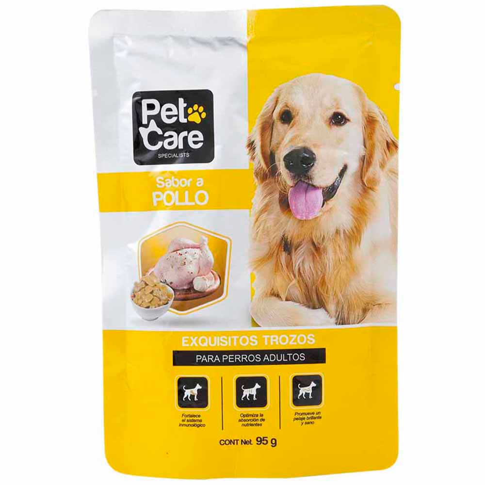 Comida para Perros PET CARE Adultos Sabor a Pollo Doypack 95g