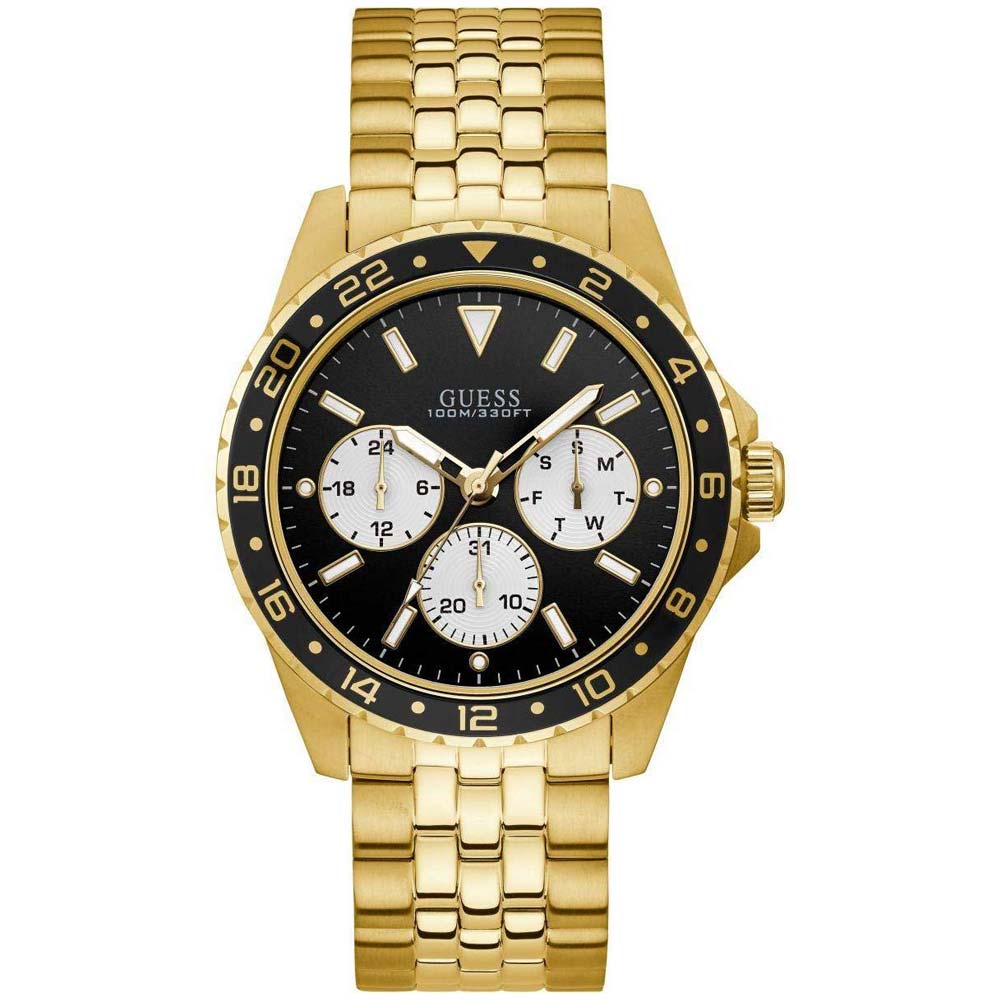 Reloj Guess Odyssey W1107G4 Para Hombre Multifuncional Acero Inoxidable Dorado Negro