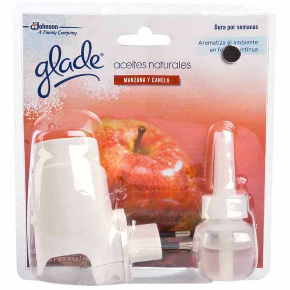 Ambientador eléctrico GLADE Manzana y canela aparato y repuesto Empaque 21Ml