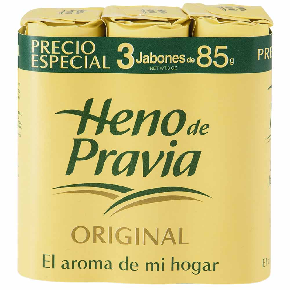 Jabón de Tocador HENO DE PRAVIA Original Barra 85g Paquete 3un