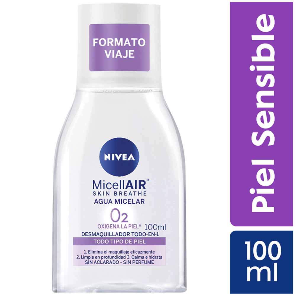Agua Micelar NIVEA MicellAir Skin Breathe Piel Sensible - Frasco 100ml