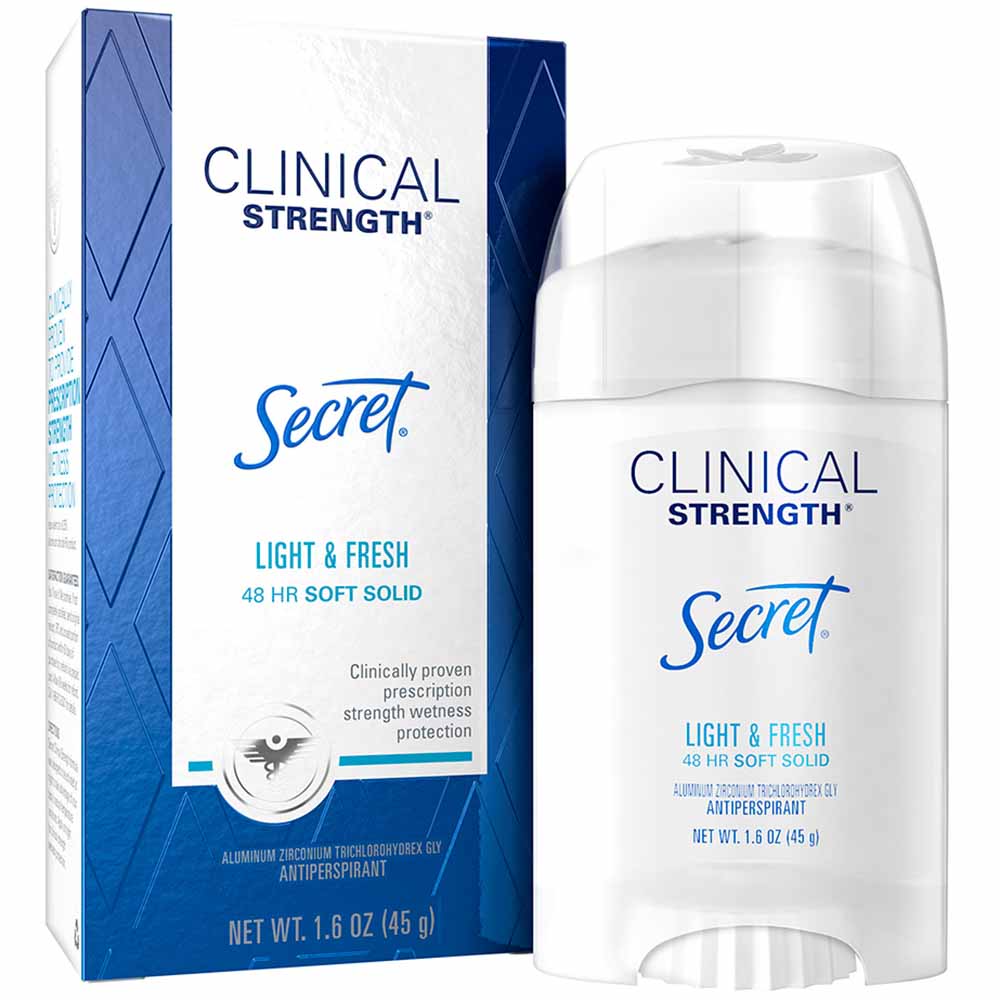 Desodorante en Barra para Mujer SECRET Clinical Llight Fresh Frasco 45g