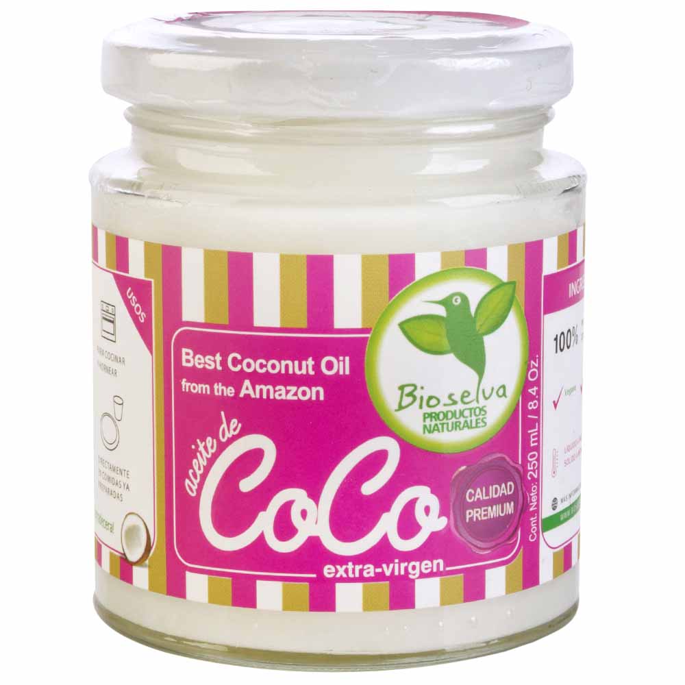 Aceite de Coco BIOSELVA Extra Virgen Frasco 250ml