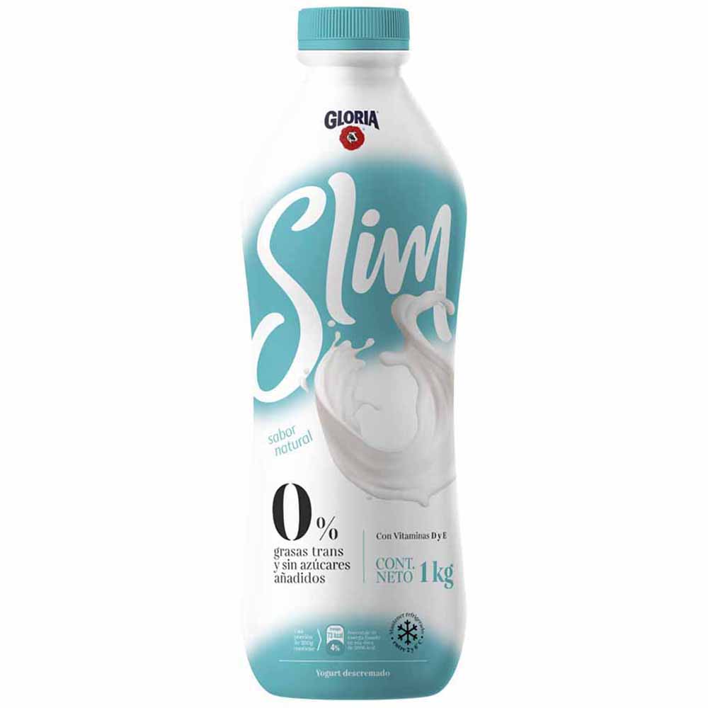 Yogurt Descremado GLORIA Slim Natural Botella 1 Kg