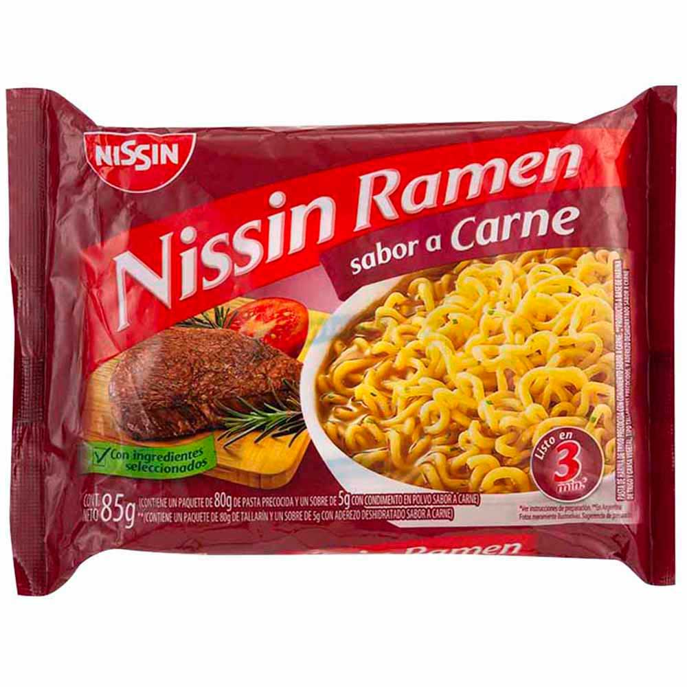 Sopa Ramen NISSIN Sabor Carne Bolsa 85g
