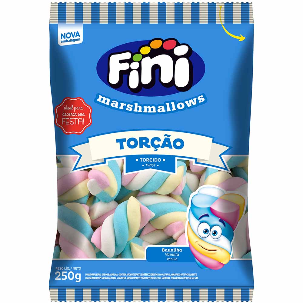 Marshmallow Trenza Tricolor FINI Bolsa 250g