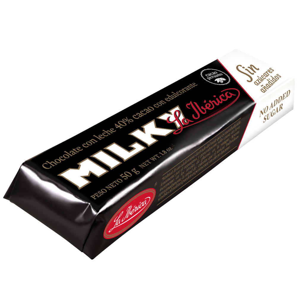 Chocolate Milky LA IBÉRICA Sin Azúcar Barra 50g