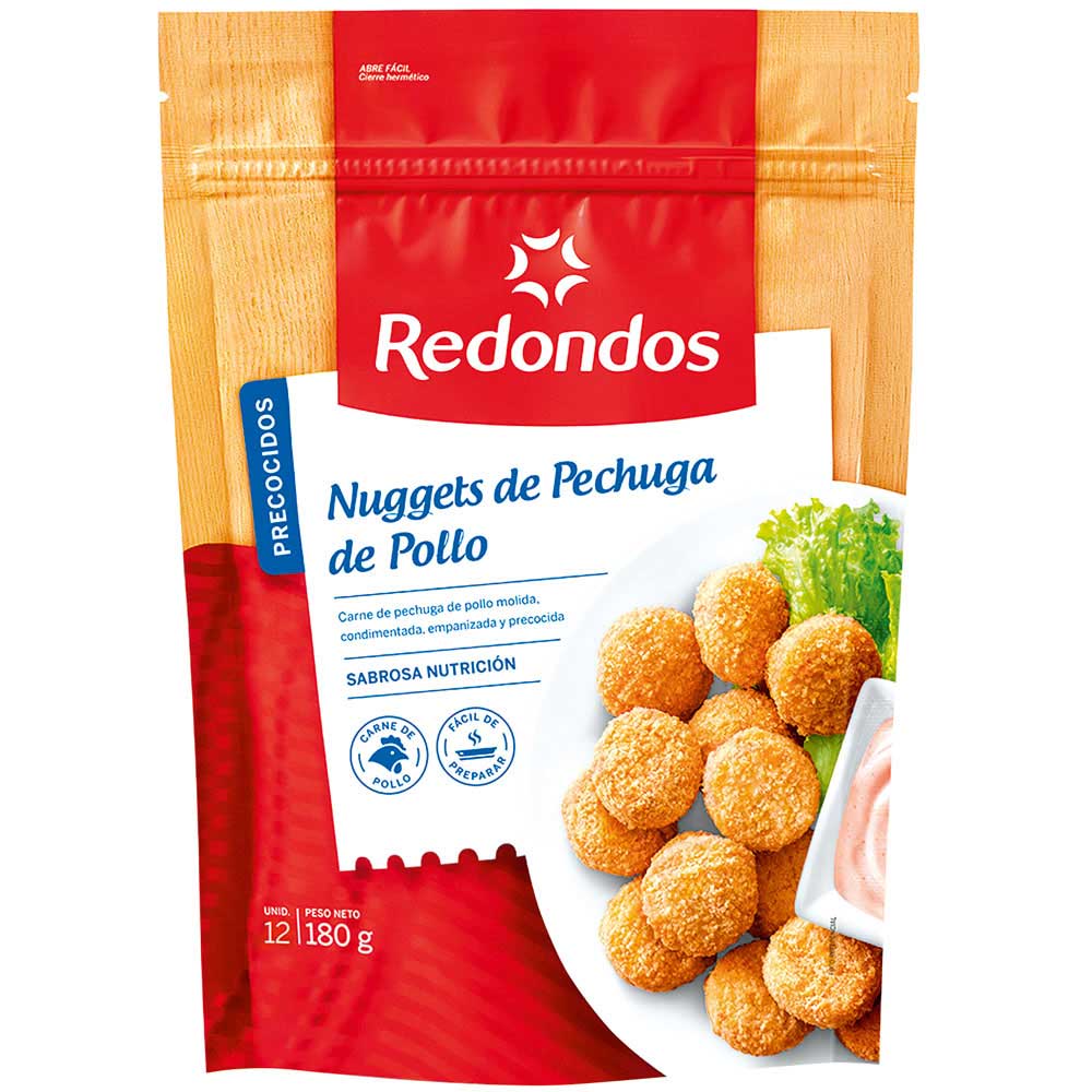 Nuggets de Pechuga de Pollo REDONDOS Bolsa 12un