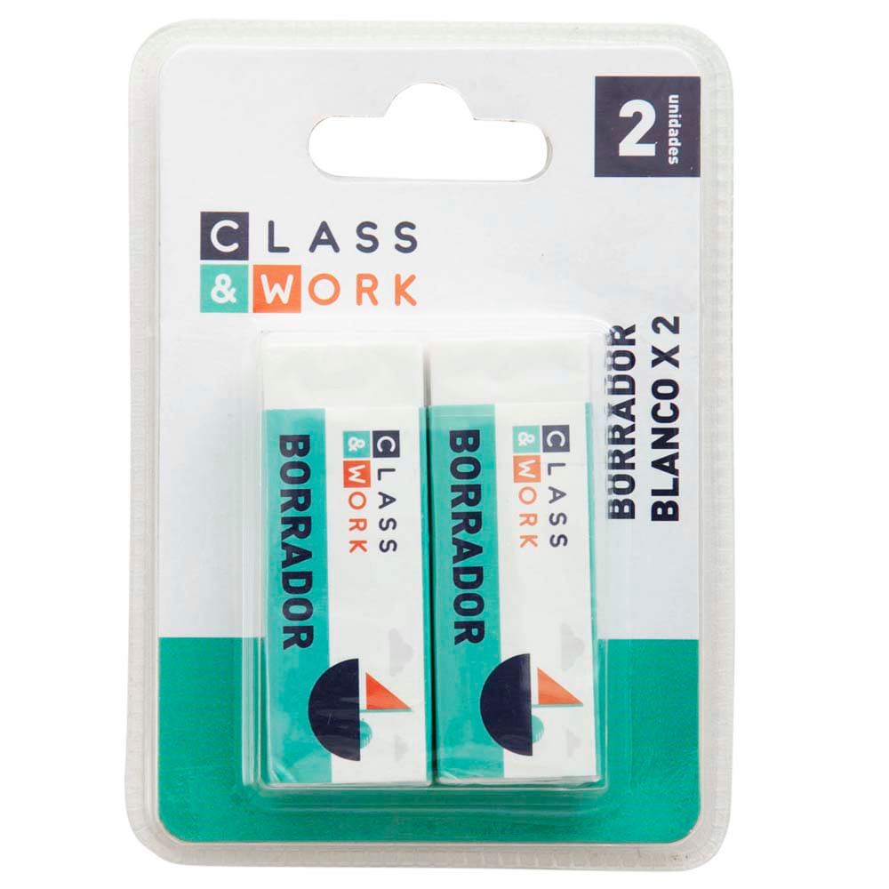 Borrador Blanco CLASS&WORK Blíster 2un