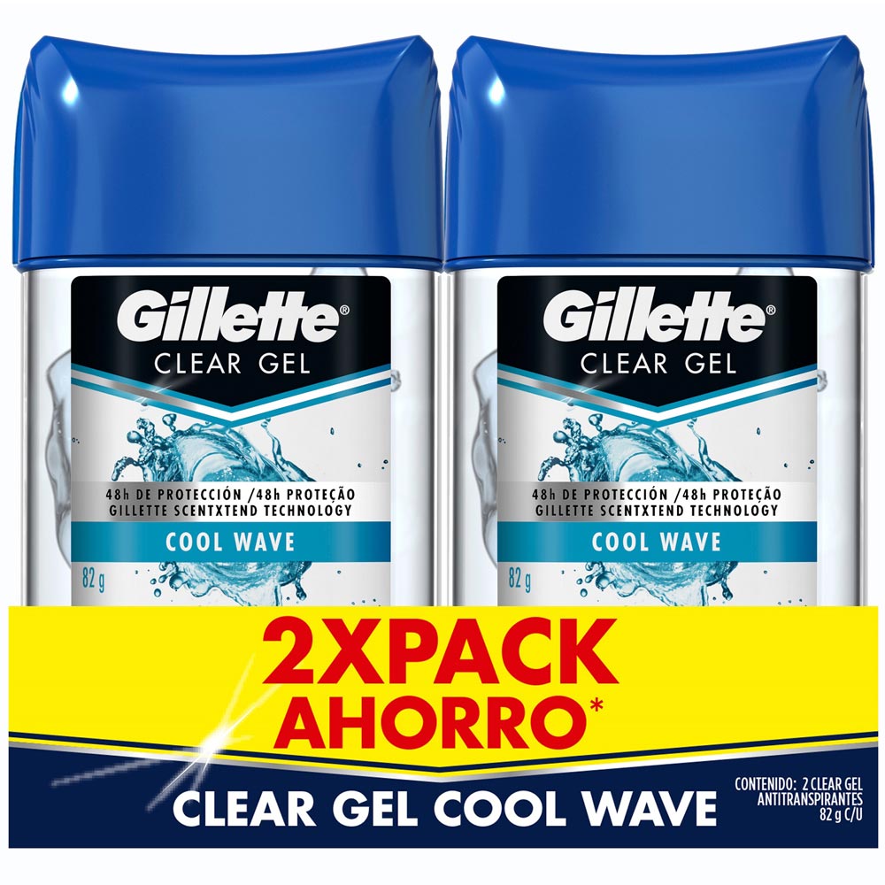 Desodorante en Barra para Hombre GILLETTE Cool Wave Frasco 82g Paquete 2un