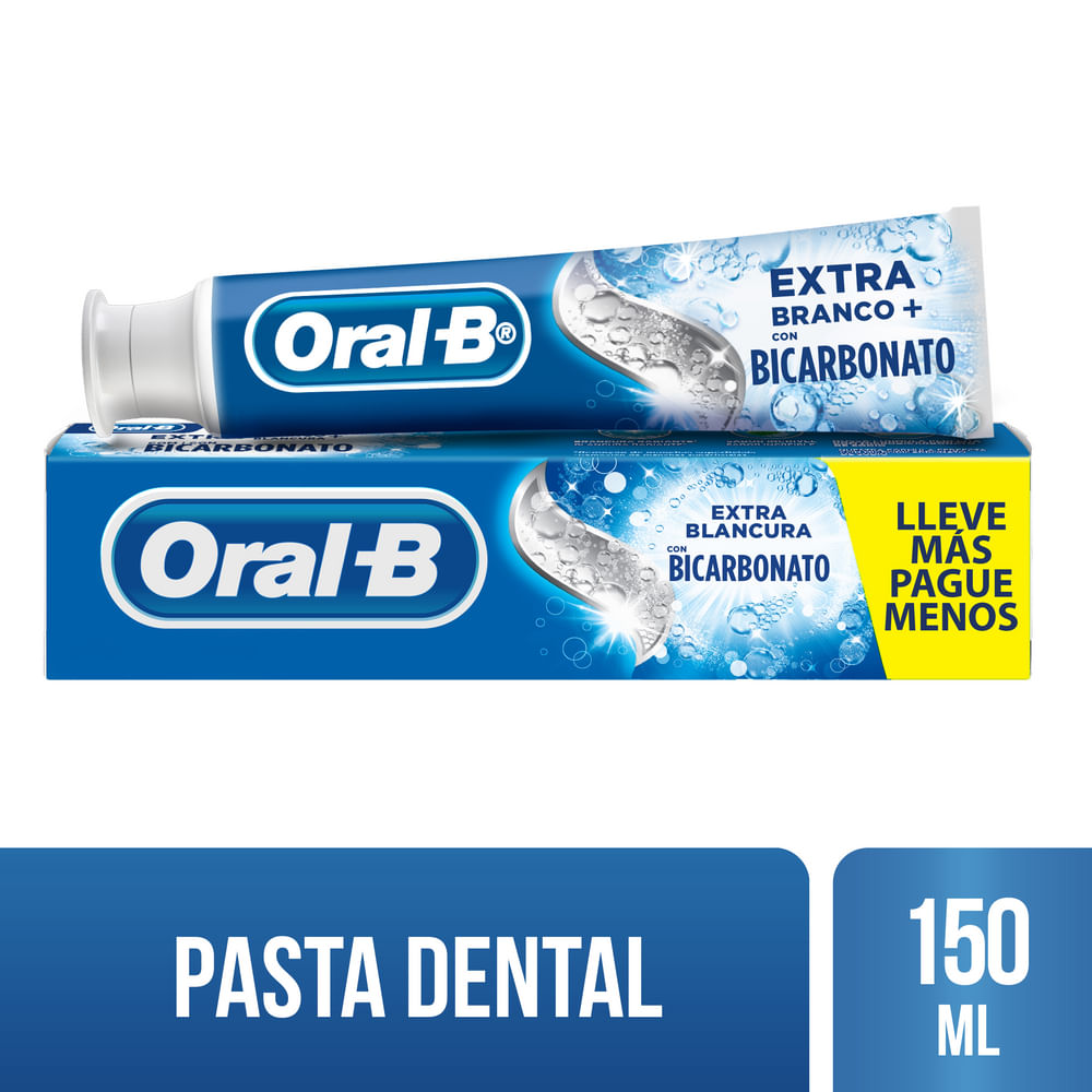 Pasta Dental Anticaries ORAL-B Extra Blancura con Bicarbonato Con Flúor Tubo 150ml