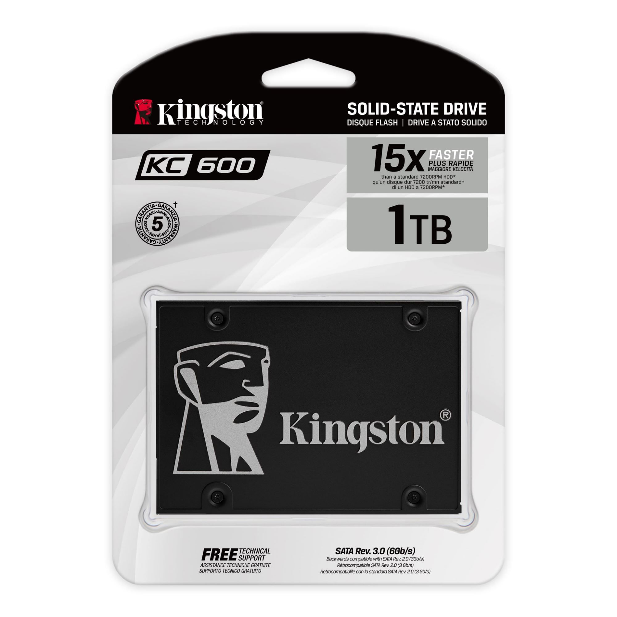 Disco Sólido Kingston KC600 1024 GB SSD 2.5" 3D TLC, Cifrado XTS-AES de 256 bits
