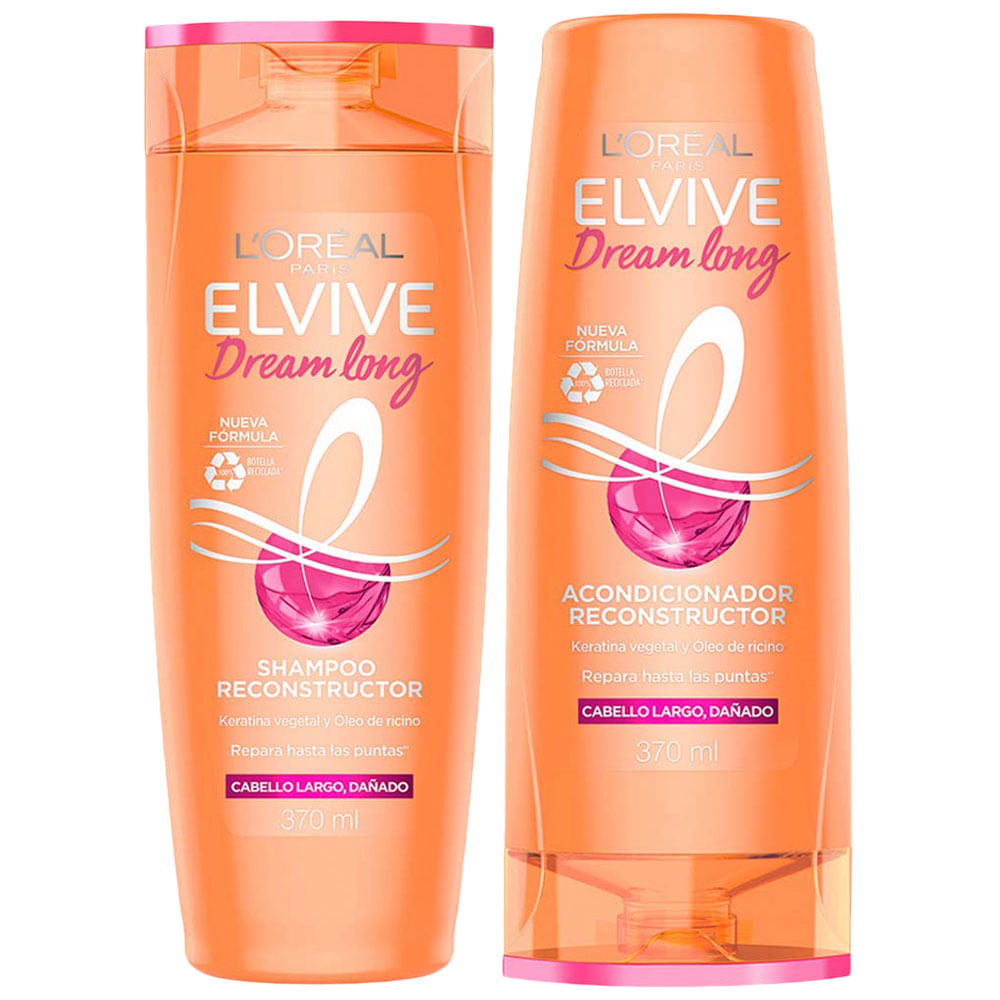 Pack ELVIVE Dream Long Shampoo Frasco 370ml + Acondicionador Frasco 370ml