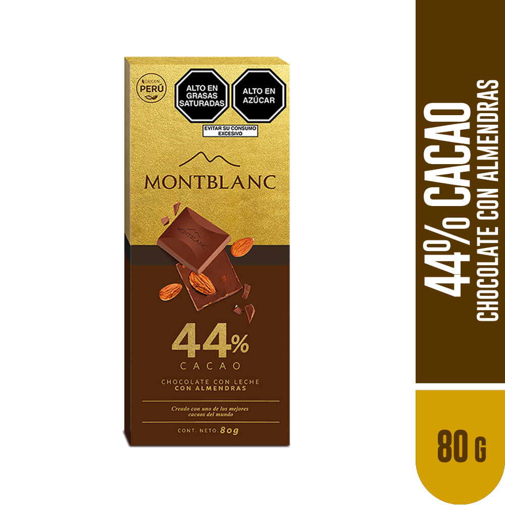 Chocolate en Tableta MONTBLANC Almendras Caja 80g