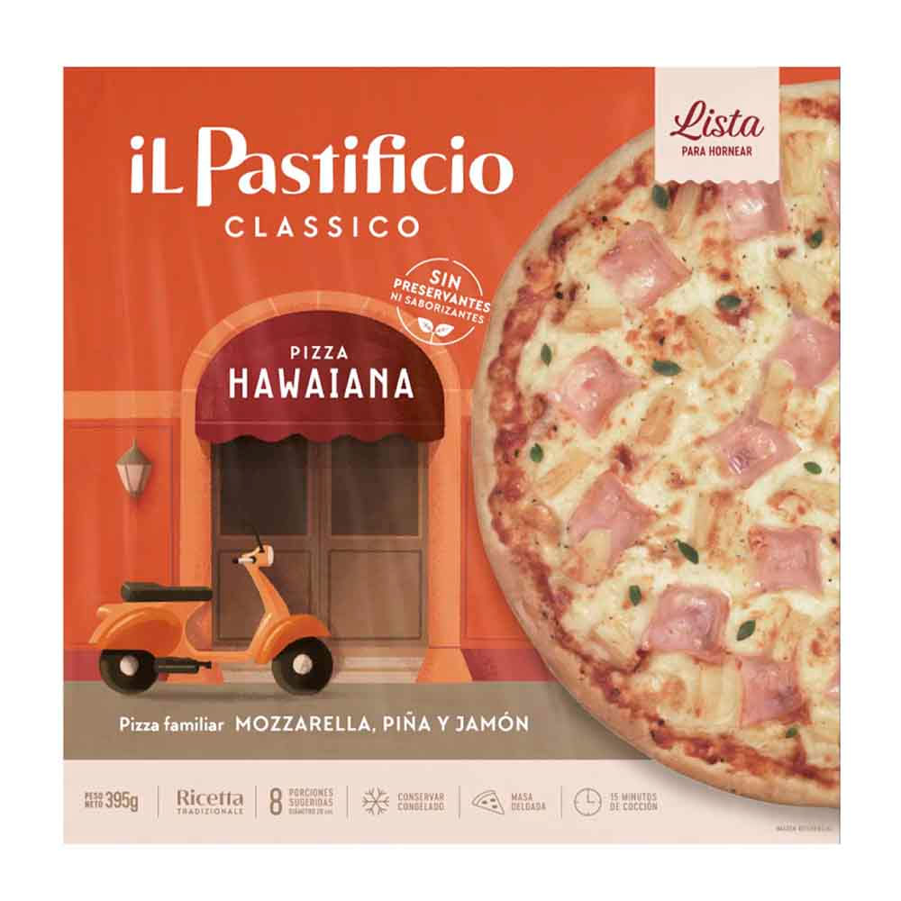 Pizza IL PASTIFICIO Hawaiana Caja 395g