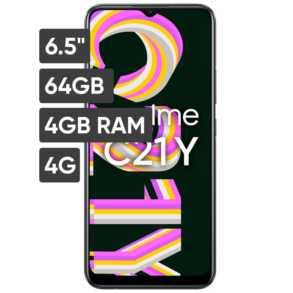 Smartphone REALME C21Y 6.5'' 64GB 256GB Triple 13+2+2 MP Negro