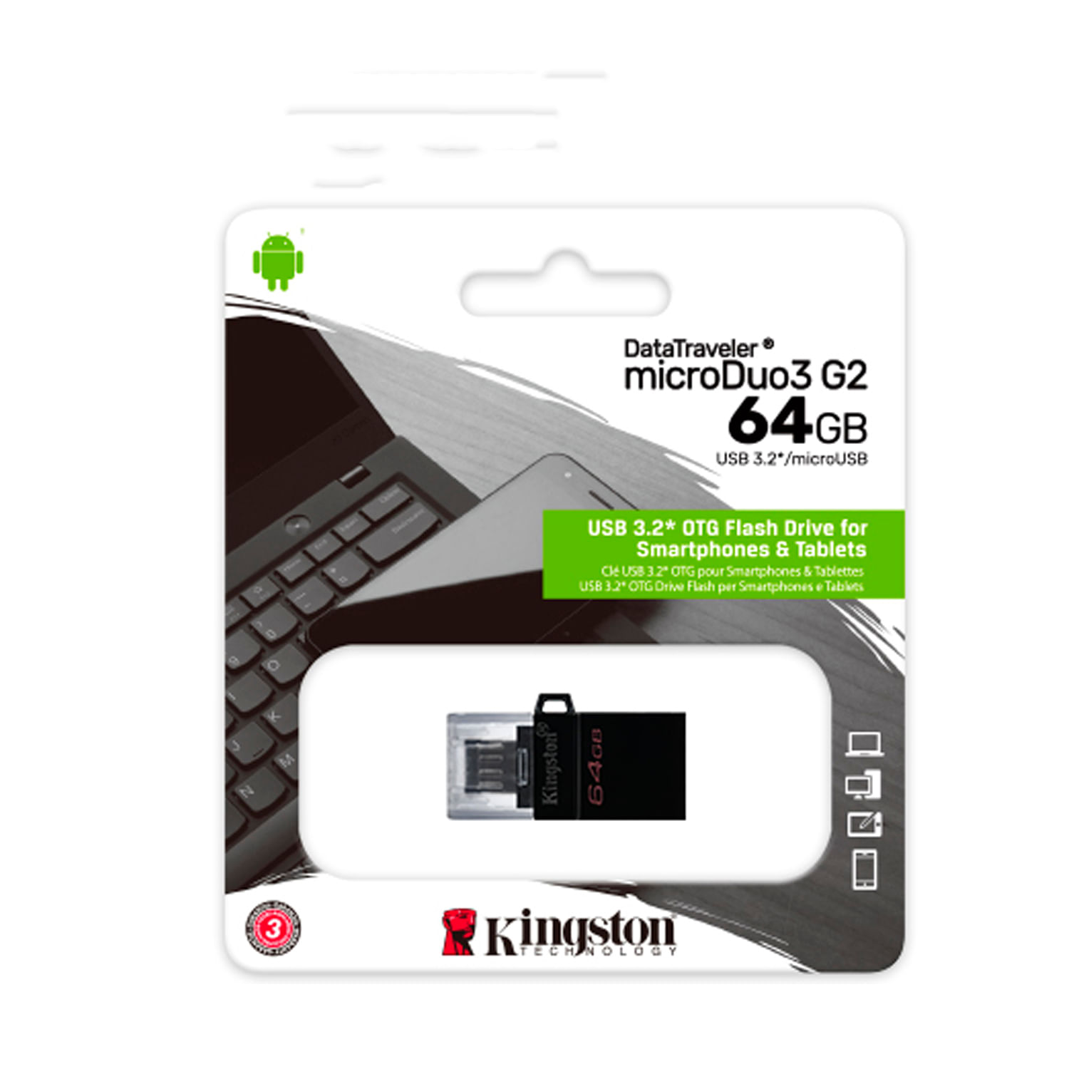 Memoria USB 3.2 Kingston DTDUO3G2 64GB OTG