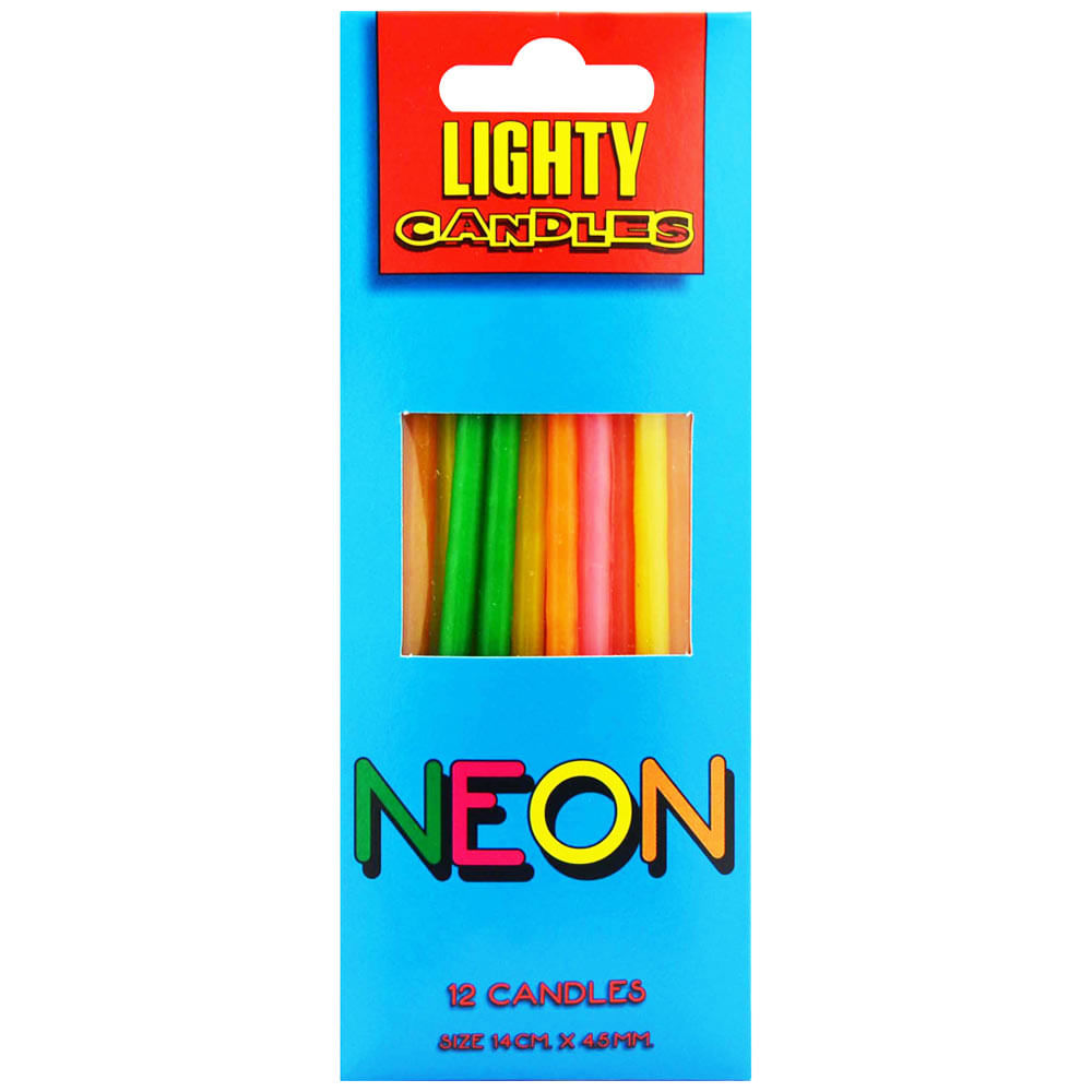 Velas LIGHTY-CANDLES Neon 14cm Paquete 12un
