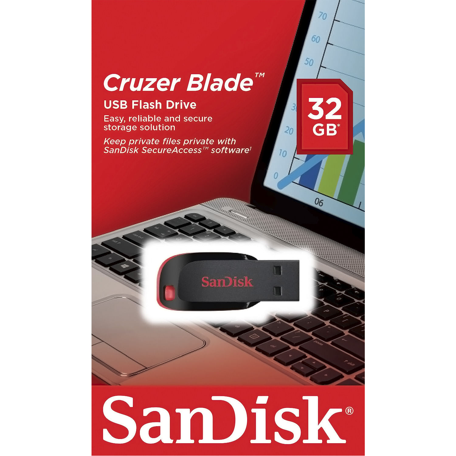 Memoria USB SanDisk Cruzer 32GB CZ50 Negro/Rojo