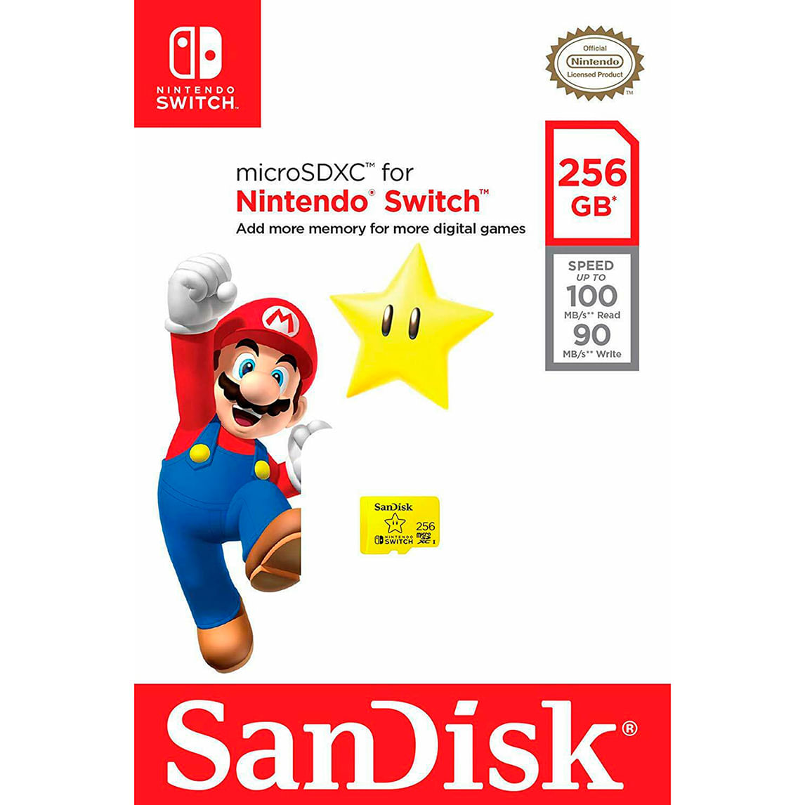 Memoria Micro SDXC Sandisk UHS- 256gb para Nintendo Switch