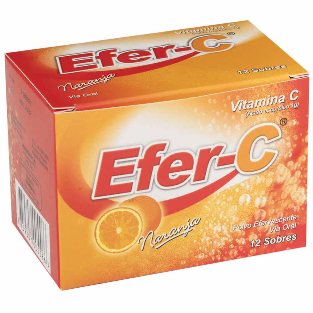 Vitamina en Polvo EFER-C Vitamina C Naranja Caja 12un
