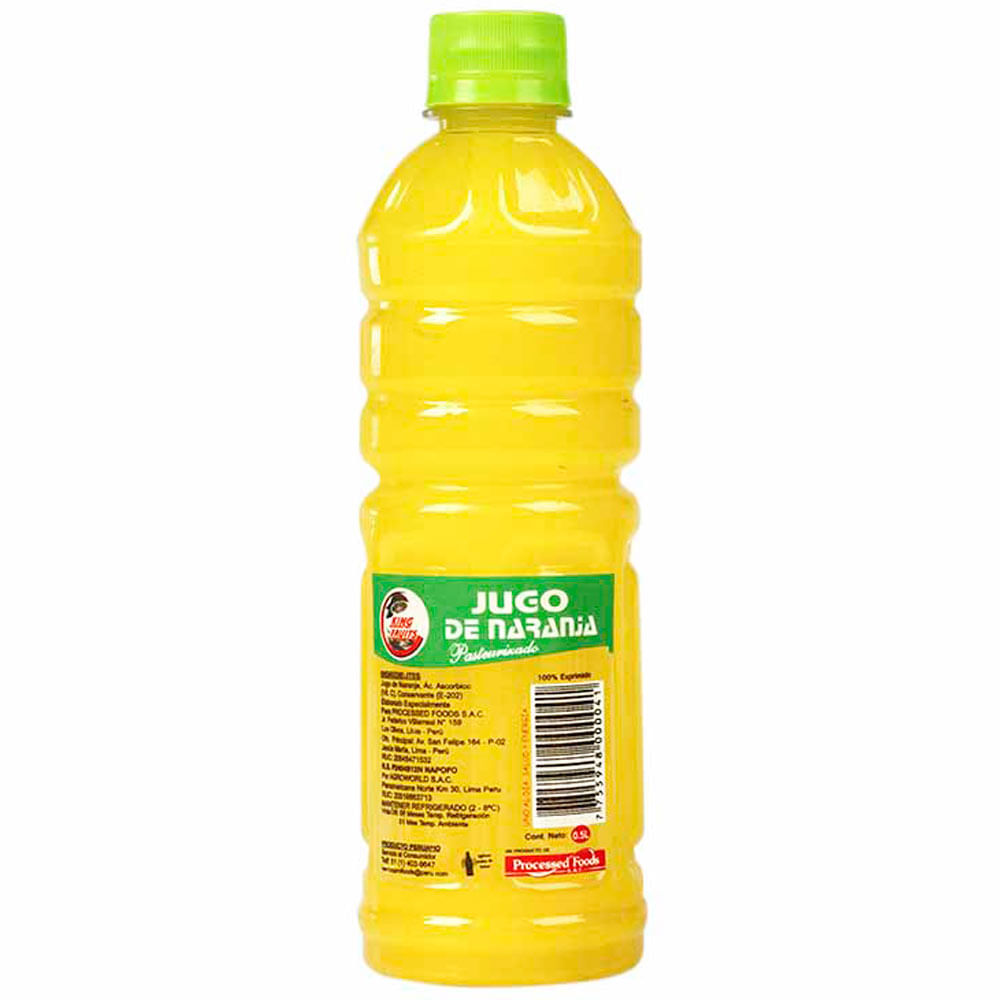 Jugo KING FRUITS Naranja Pasteurizado Botella 500ml
