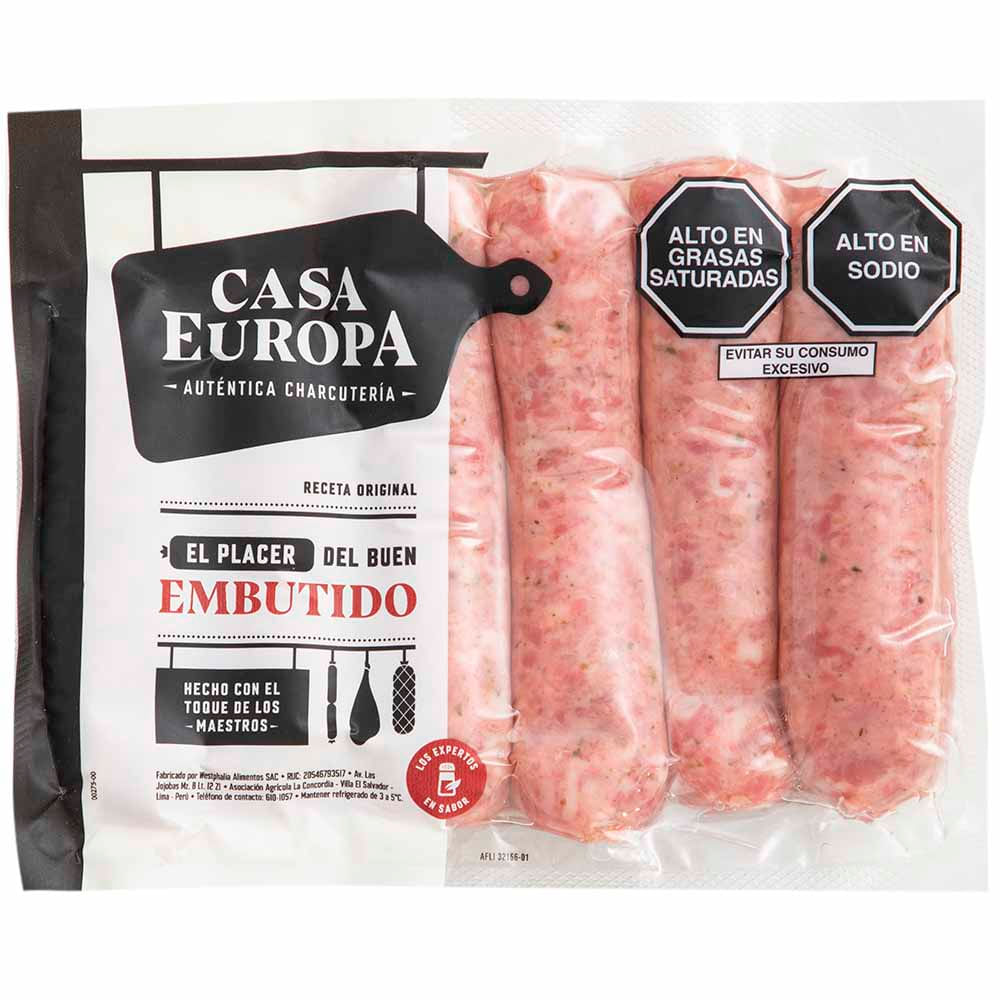 Chorizo Precocido Parrillero CASA EUROPA Paquete 500g