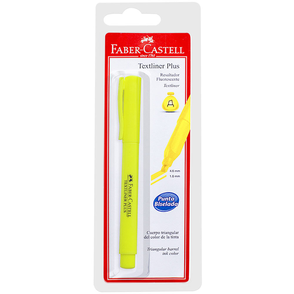 Resaltador FABER-CASTELL Textliner Plus Amarillo Blíster 1