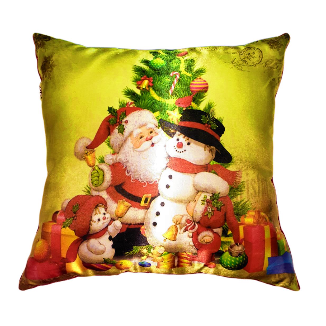 Cojín Navideño Greeta Otto Noel y Frosty Blanco