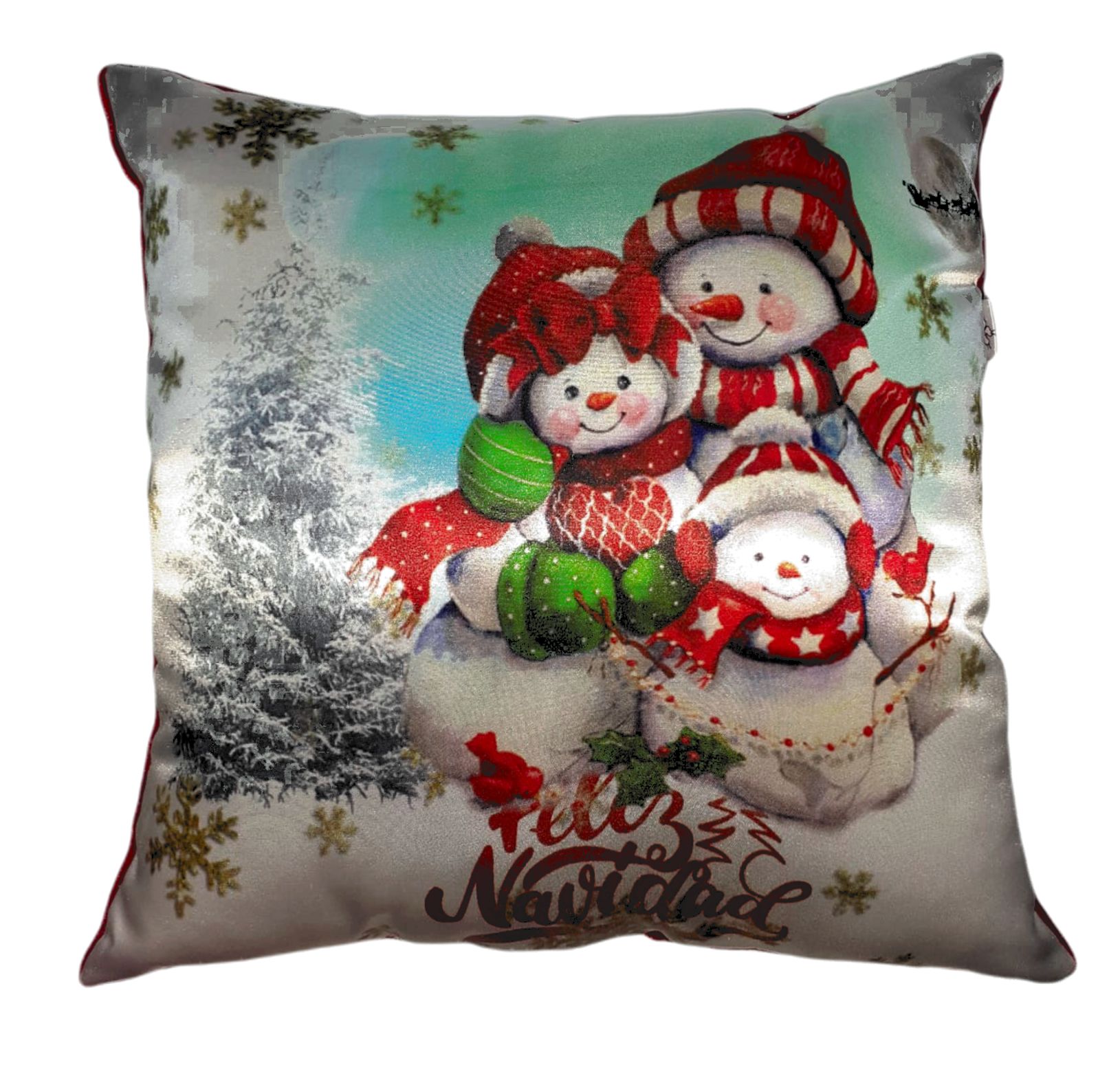 Cojín Navideño Greeta Otto Casa Familia Frosty Blanco